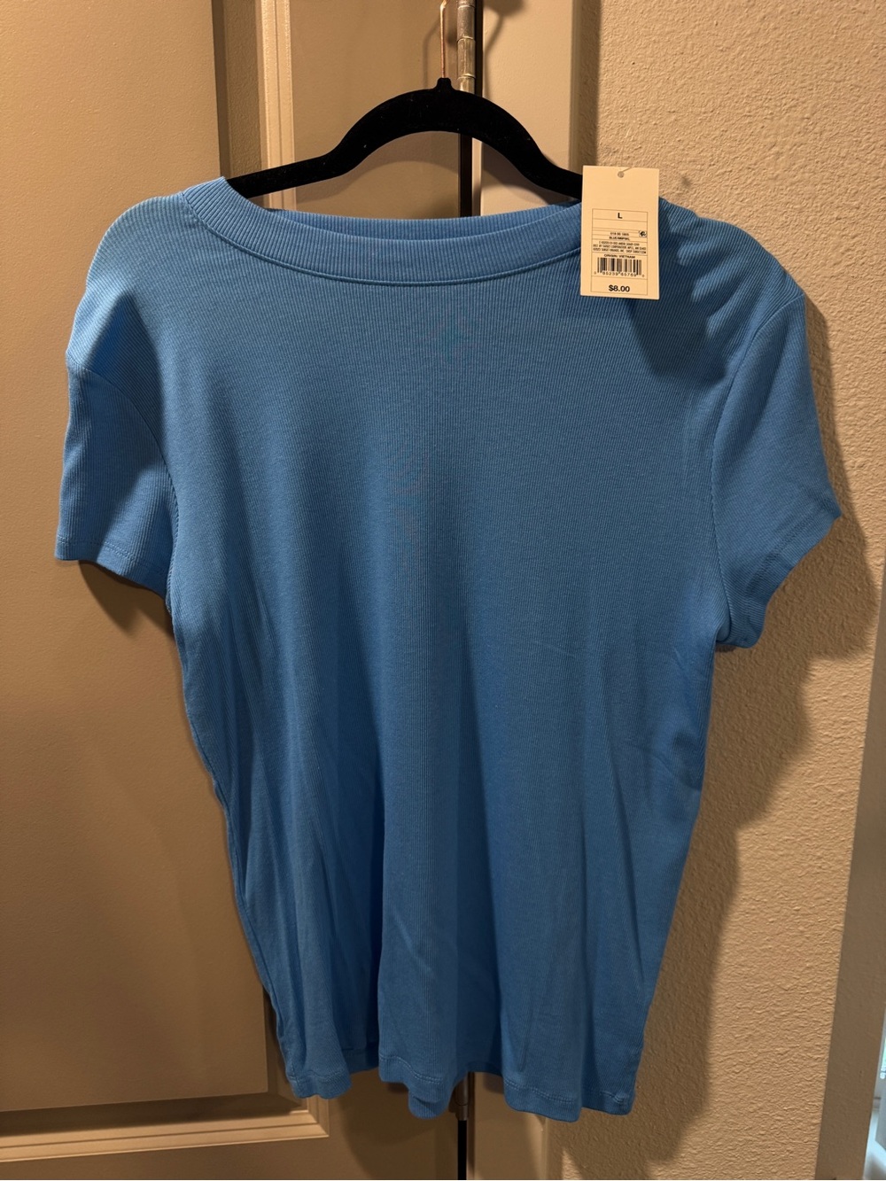 Women’s Short-Sleeve Knit Top - Light Blue